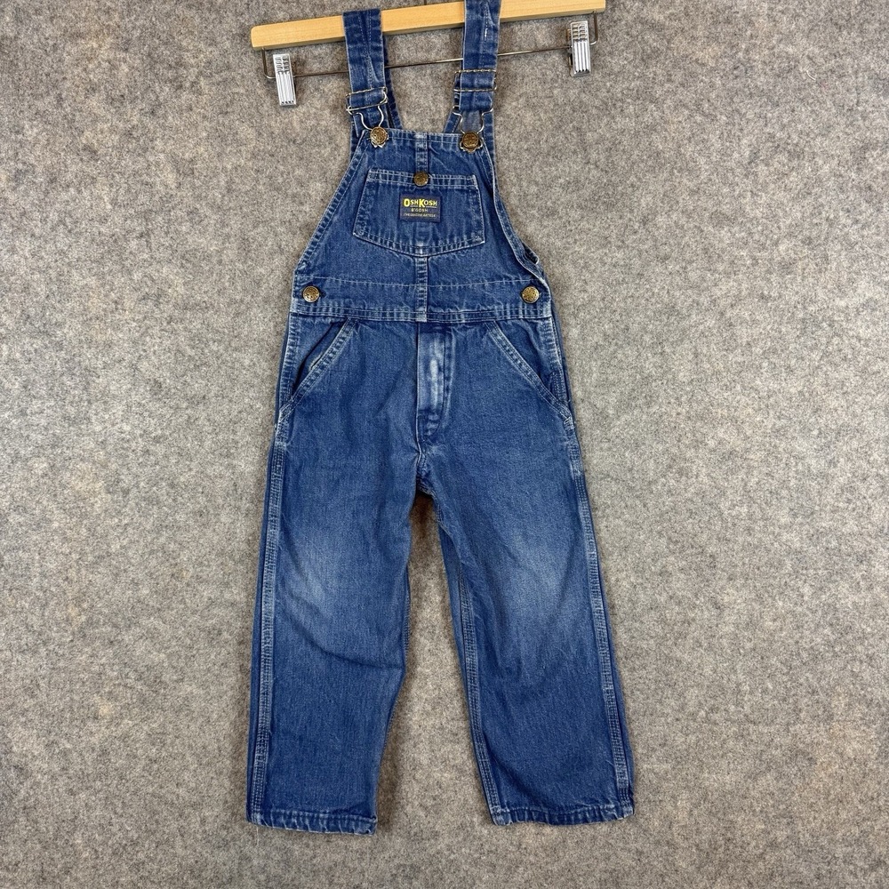 Vintage OshKosh B'gosh Vestbak Overalls Toddler Size 4T Blue Denim USA 90's